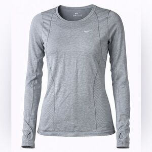 Nike Dri-FIT Seamless Long Sleeve Athletic Top Women’s Size Small Gray